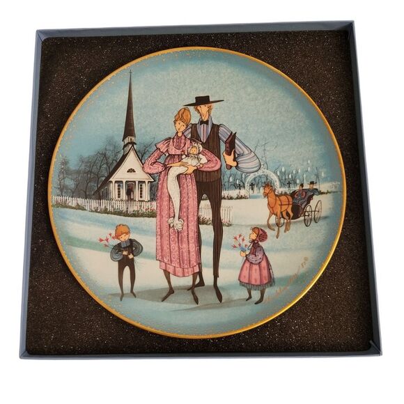 P. Buckley Moss "The Christening" 10" Plate - Picture 4 of 6